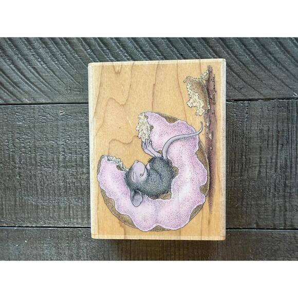 Other - House Mouse Donut Bliss 2003 wood block rubber stamp